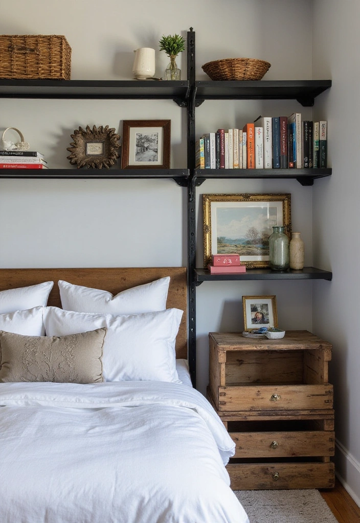 28 Black and Rust Bedroom Ideas for Eclectic Industrial Home Decor - 8. Creative Storage Solutions
