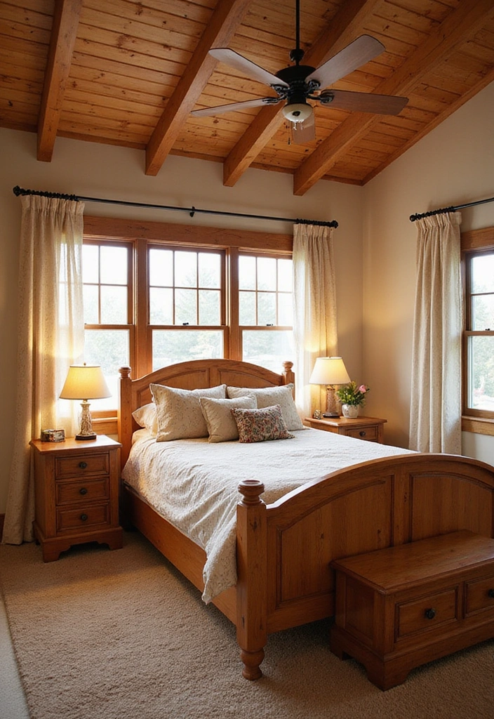 28 Brown Bedroom Ideas: Rustic Charm Awaits - 2. Warm Wood Accents
