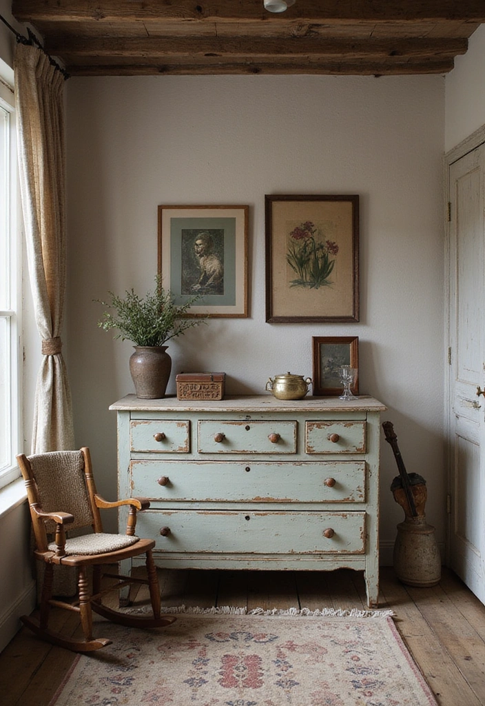 28 Brown Bedroom Ideas: Rustic Charm Awaits - 6. Vintage Furniture Finds