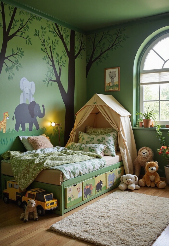 28 Toddler Boy Bedroom Ideas - 1. Adventure Awaits: Jungle Safari Theme