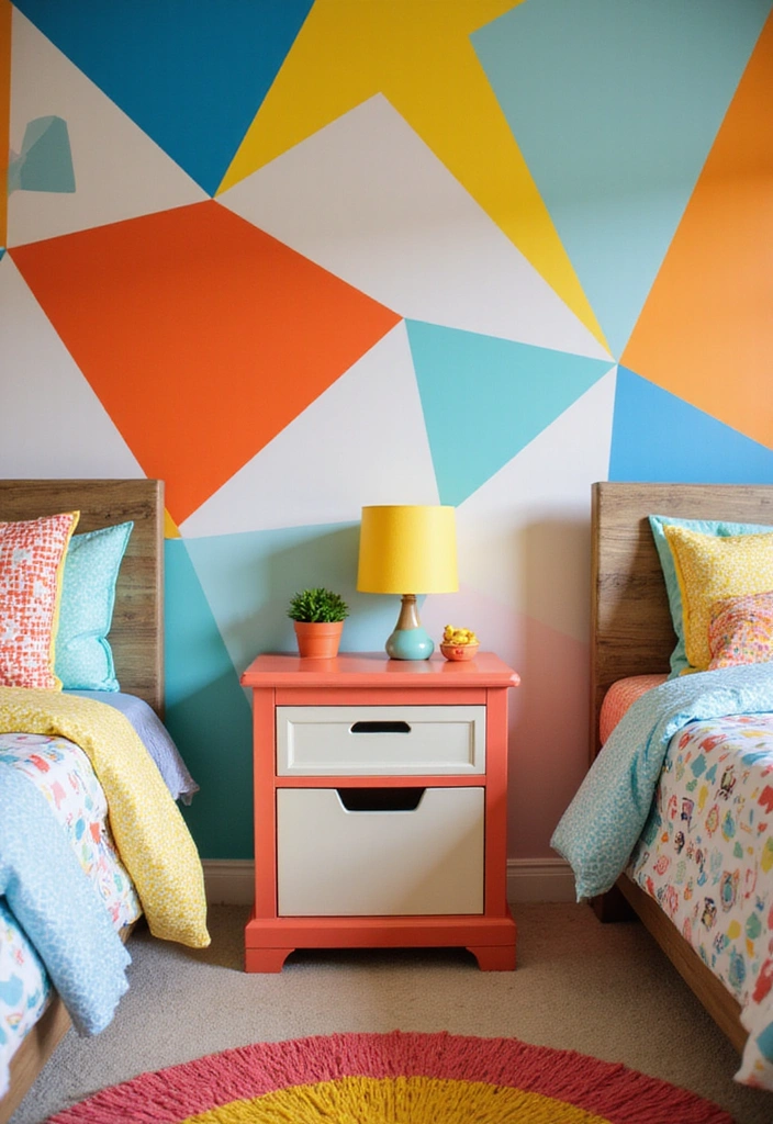 28 Toddler Boy Bedroom Ideas - 13. Bright and Bold Geometric Patterns