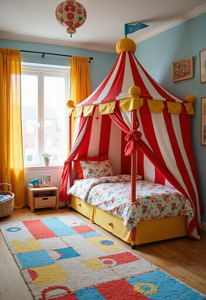 28 Toddler Boy Bedroom Ideas - 15. Fun and Funky Circus Theme