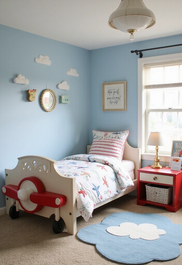 28 Toddler Boy Bedroom Ideas - 16. Charming Vintage Airplane Theme