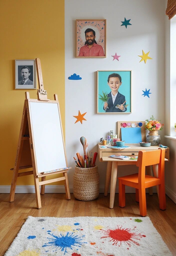 28 Toddler Boy Bedroom Ideas - 17. Artistic Creativity Corner