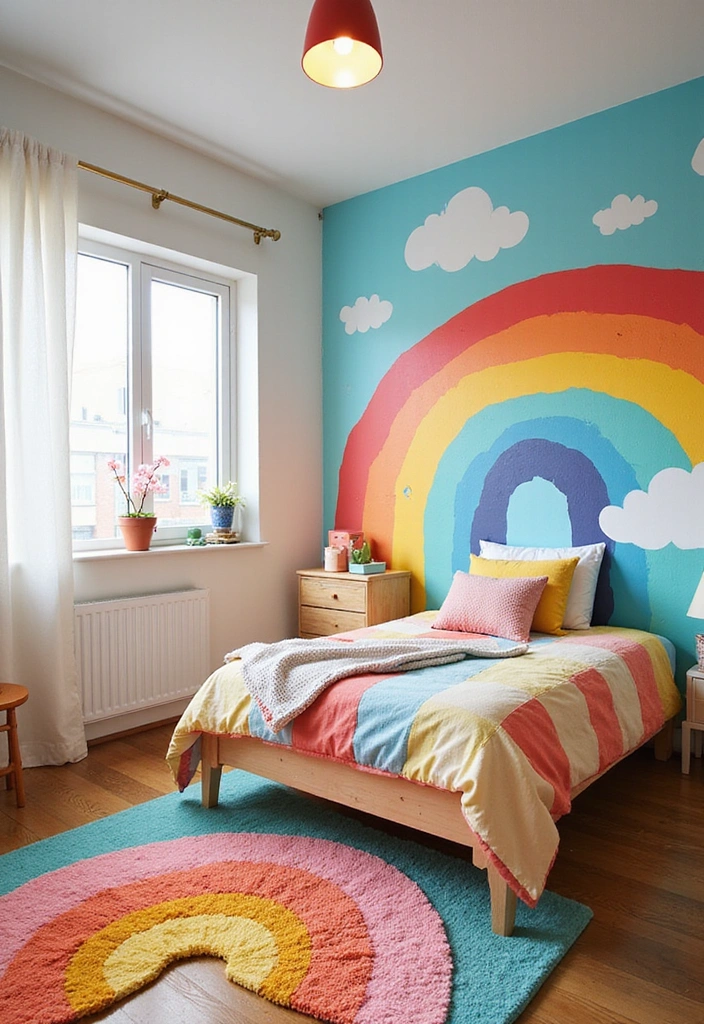 28 Toddler Boy Bedroom Ideas - 7. Colorful Rainbow Wonderland