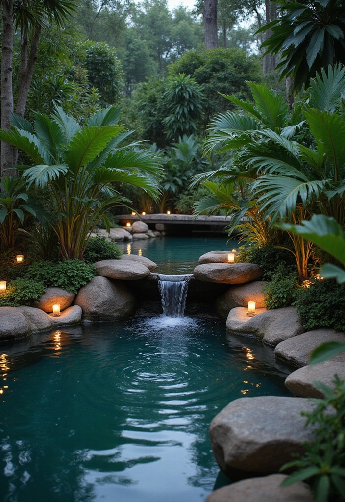 23 Florida Tropical Landscaping Ideas for Your Home - 3. Water Features for a Tropical Vibe