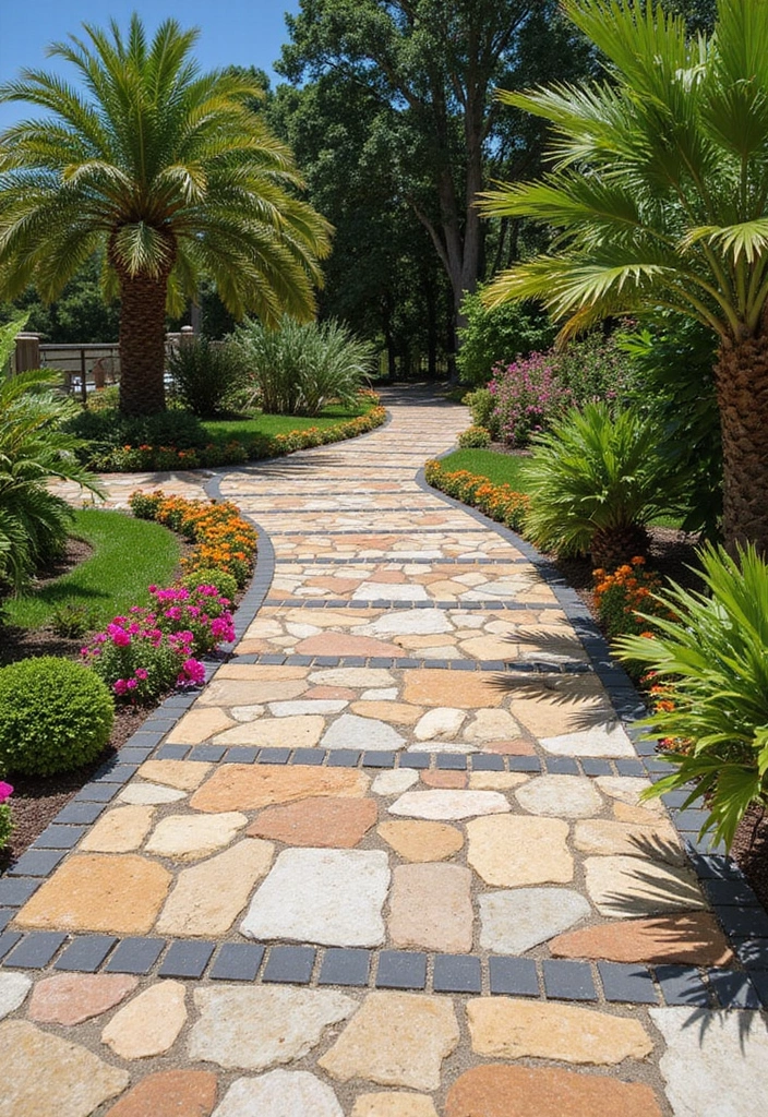 28 Driveway Landscaping Ideas for a Tropical Garden Design - 10. Stylish Driveway Borders