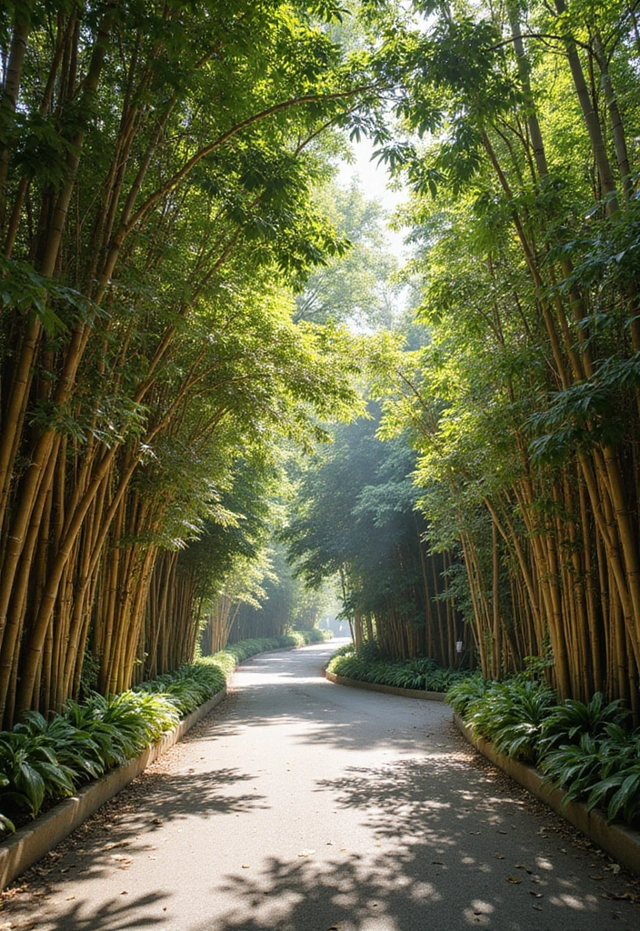 28 Driveway Landscaping Ideas for a Tropical Garden Design - 2. Bamboo Fencing
