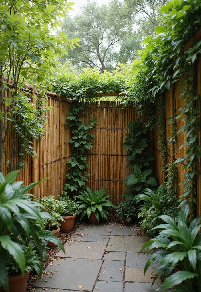 23 Florida Tropical Landscaping Ideas for Your Home - 11. Bamboo Fencing for Privacy