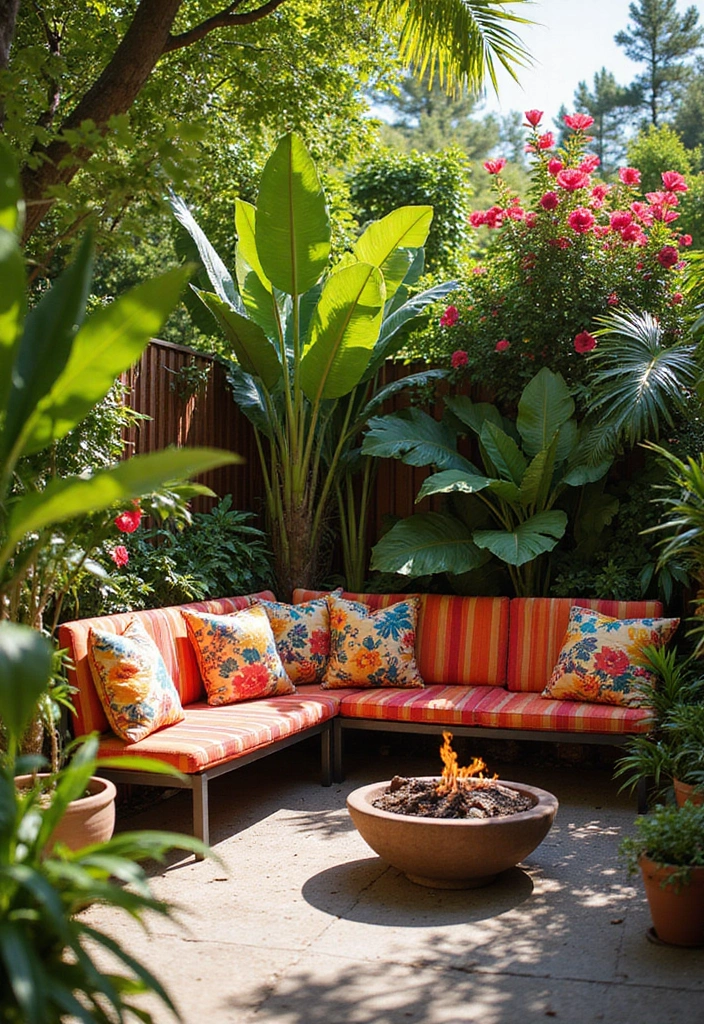 28 Driveway Landscaping Ideas for a Tropical Garden Design - 11. Outdoor Seating Areas