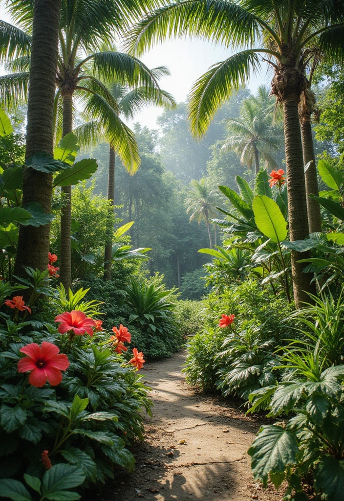 21 Simple Front Yard Landscaping Ideas for Tropical Outdoor Spaces - 1. Lush Tropical Plants