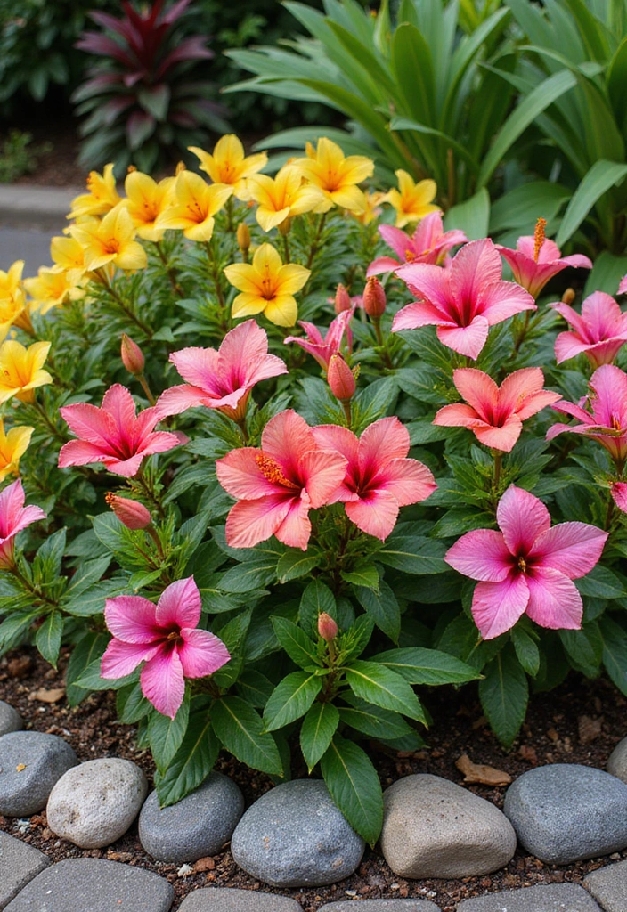 28 Driveway Landscaping Ideas for a Tropical Garden Design - 3. Vibrant Flower Beds