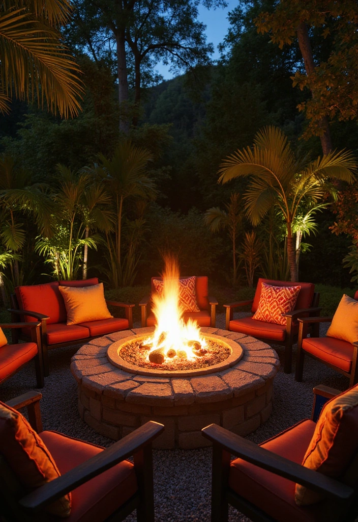 21 Simple Front Yard Landscaping Ideas for Tropical Outdoor Spaces - 14. Fire Pits