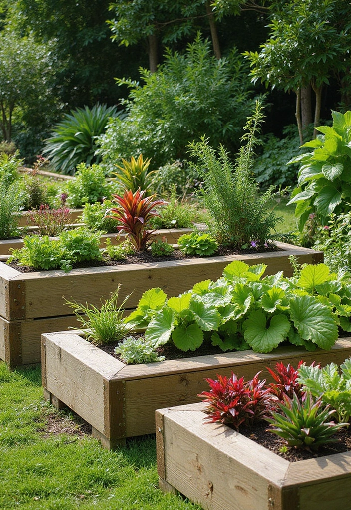 28 Driveway Landscaping Ideas for a Tropical Garden Design - 7. Raised Garden Beds