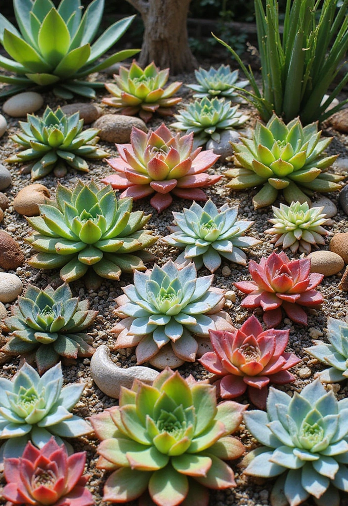 28 Driveway Landscaping Ideas for a Tropical Garden Design - 14. Tropical Succulent Gardens