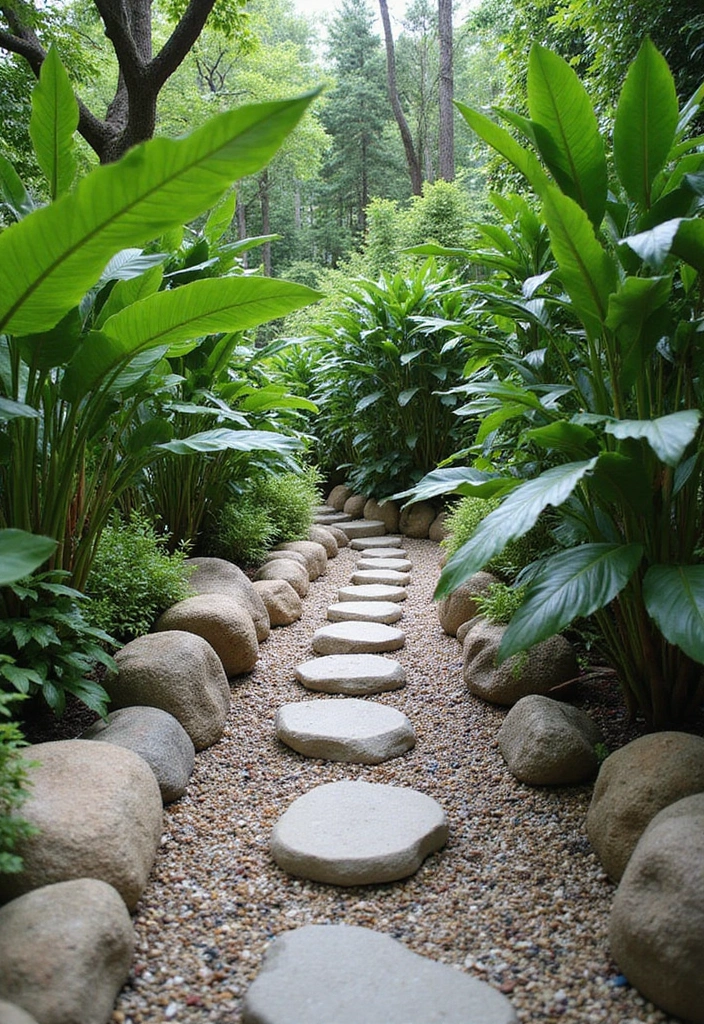 21 Simple Front Yard Landscaping Ideas for Tropical Outdoor Spaces - 9. Use of Natural Stones