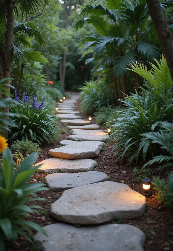 28 Driveway Landscaping Ideas for a Tropical Garden Design - 4. Stone Pathways