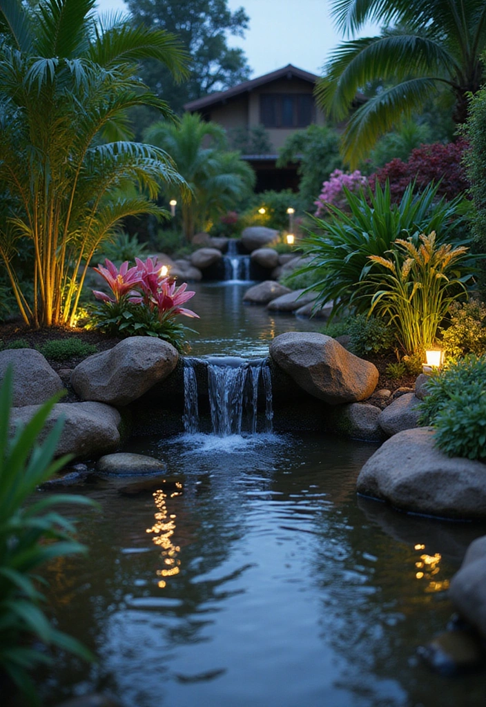 24 Tropical Landscaping Ideas for Your Home Garden - 3. Tropical Water Features